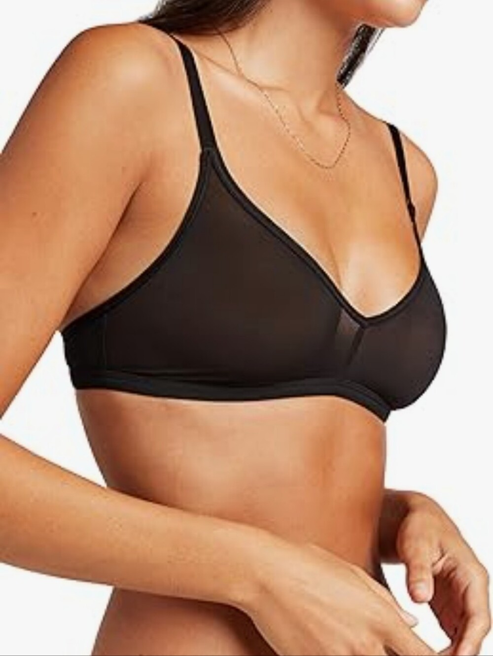 NEGATIVE UNDERWEAR SIEVE NON WIRE MESH BRA IN BLACK